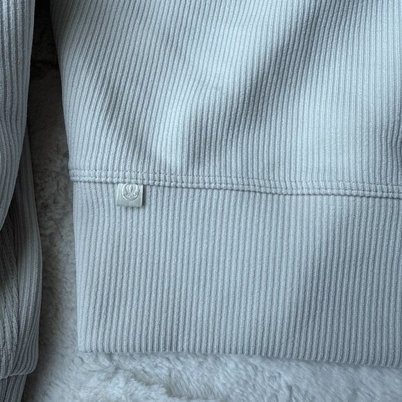 Lululemon Ribbed Softstreme™ Perfectly Oversized Cropped Crew — Bone (8) - Picture 5 of 5